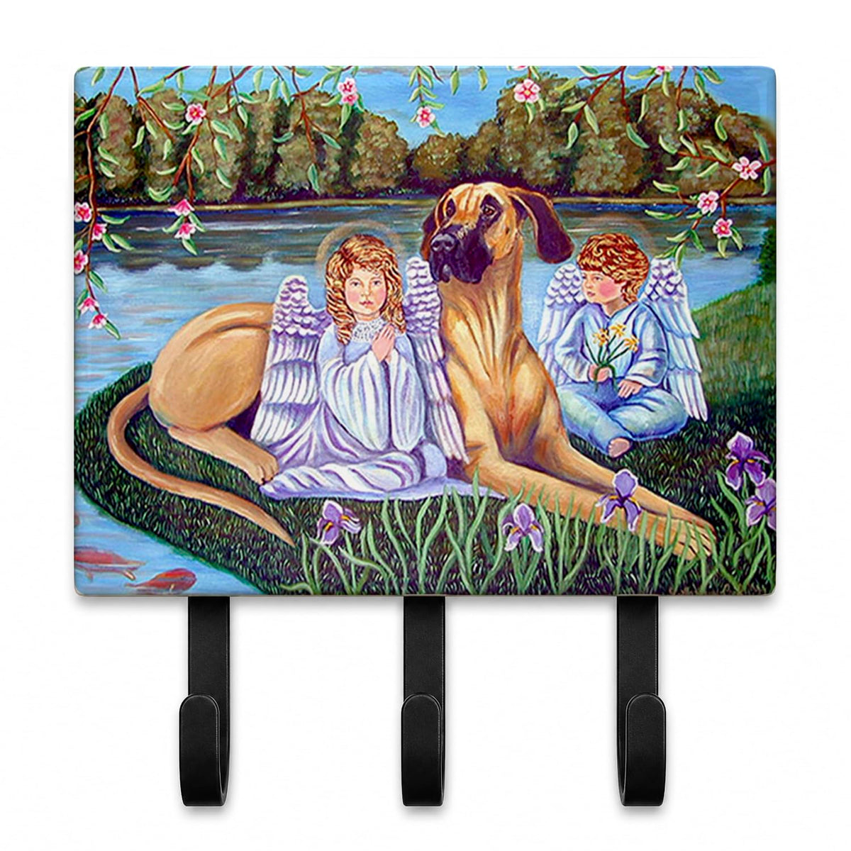 Caroline's Treasures 7507TH68 Angels with Great Dane Leash or Key Holder, Wall Hooks, Key Hooks