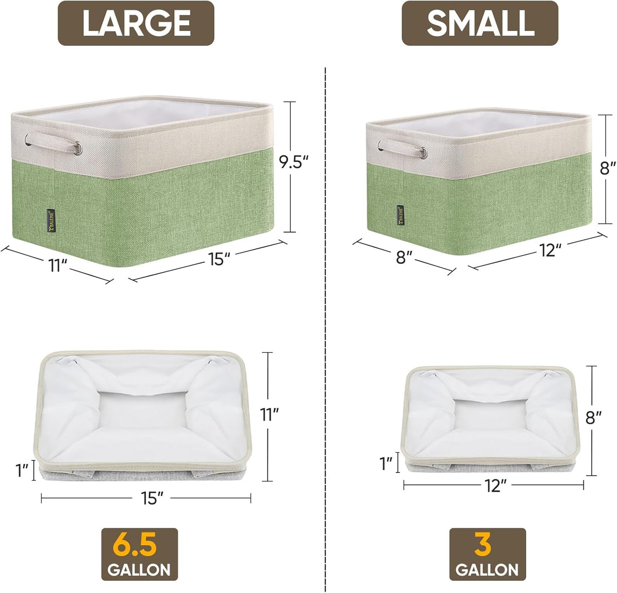BALEINE 1 Pack Fabric Storage Bins for Shelves, Linen Storage Baskets for Organizing, Decorative