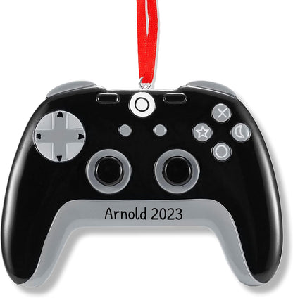 Ornaments by Elves - Personalized Black Controller Christmas Ornaments 2024 - Indoor Outdoor