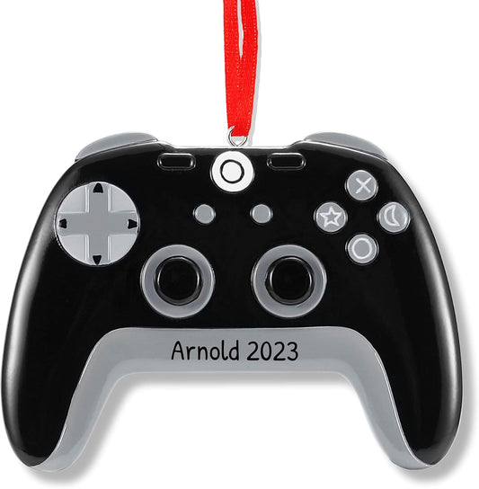 Ornaments by Elves - Personalized Black Controller Christmas Ornaments 2024 - Indoor Outdoor