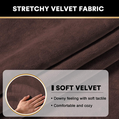 PrinceDeco Velvet Sofa Cushion Covers, Stretch Couch Cushion Covers for Individual Seat Couch