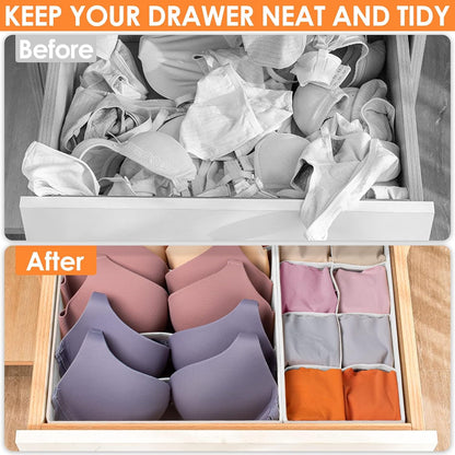 12 Pack Drawer Organizers for Clothing, 116 Large Compartments Fabric Dresser Closet Organizers and