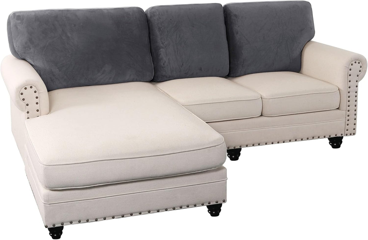 PrinceDeco Sectional Couch Covers Velvet Cushion Covers for Sectional Couch Cushion Covers for