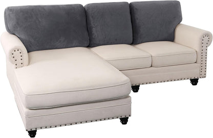 PrinceDeco Sectional Couch Covers Velvet Cushion Covers for Sectional Couch Cushion Covers for