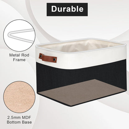 Storage Bins Large Fabric Storage Baskets for Shelves 3 Pack, Decorative Linen Closet Baskets with