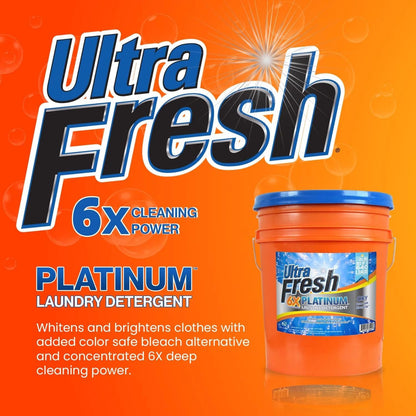 Ultra Fresh Liquid Laundry Detergent, 6X Platinum, 5 Gal, OXY Color Safe Bleach Alt™ - Household