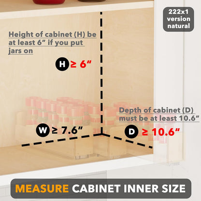 SpaceAid Bamboo Pull Out Spice Rack Organizer for Cabinet, Heavy Duty Slide Out Seasoning Kitchen