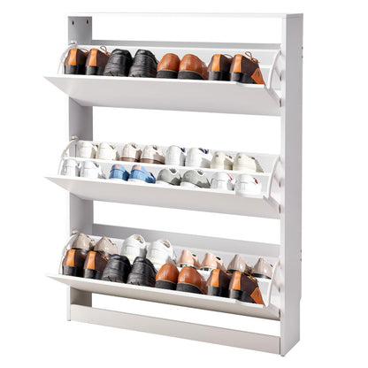 VEVOR Shoe Cabinet with 3 Flip Drawers, Modern Shoes Storage Cabinet with Anti-Tipping Device