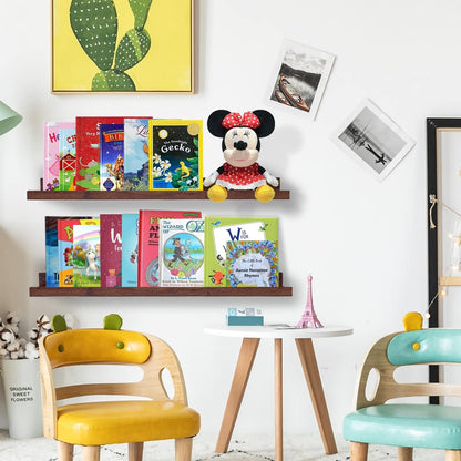 AZSKY Floating Picture Ledge 36 Inch Wall Mount Floating Shelves Long Wood Floating Book Shelves