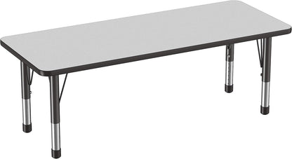 FDP Rectangle Activity School and Classroom Kids Table (24 x 60 inch), Chunky Toddler Legs