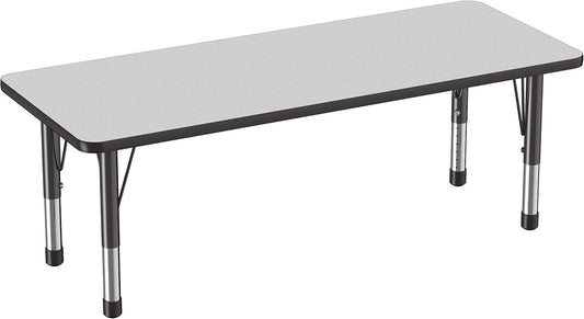 FDP Rectangle Activity School and Classroom Kids Table (24 x 60 inch), Chunky Toddler Legs