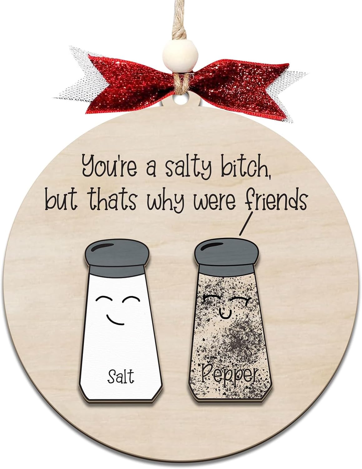 Funny Christmas Ornaments 2024 - Unique Wooden Ornaments for Tree, Gag Gifts for Men, Women