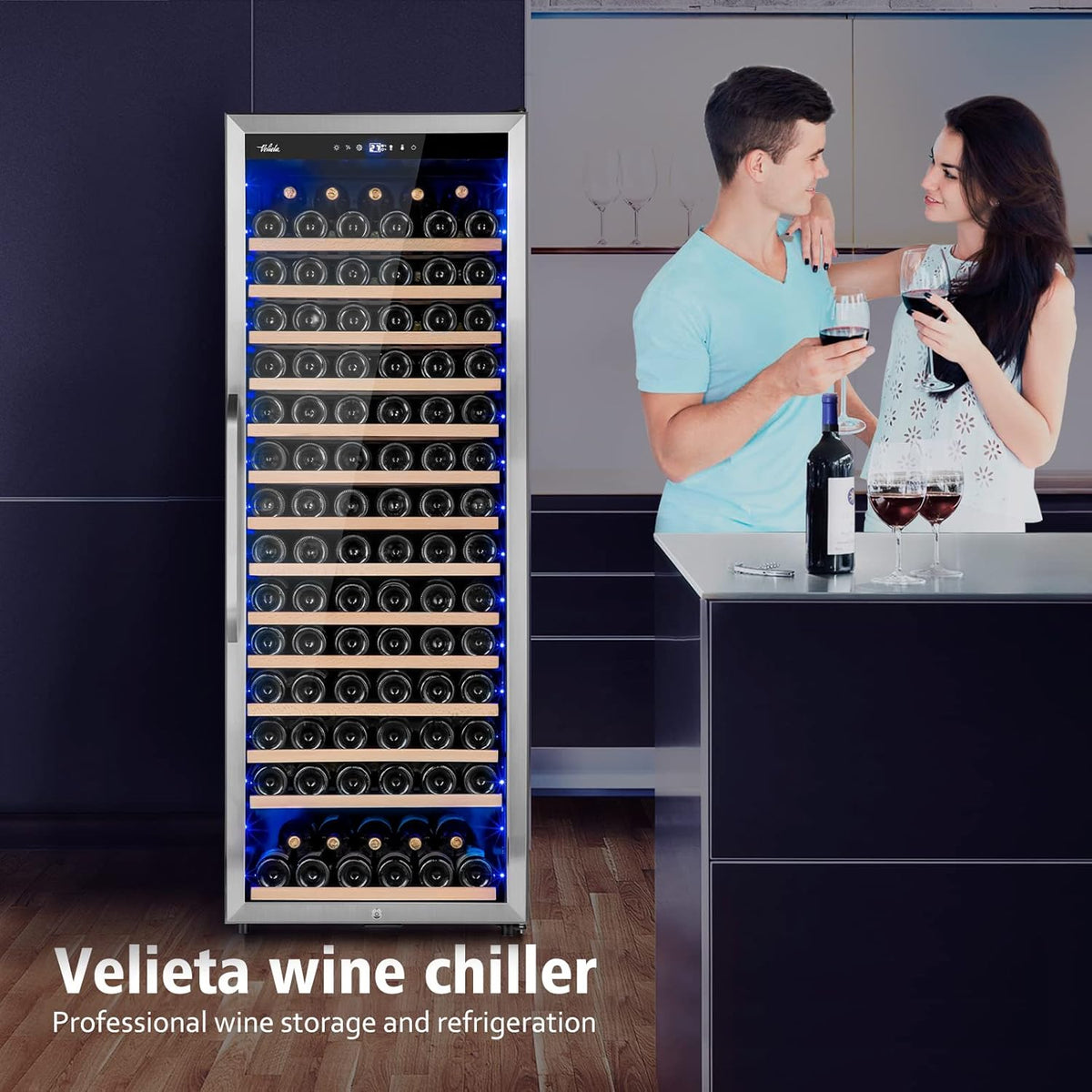 24 Inch Wine Cooler Refrigerator, 179 Bottles Professional Wine Cellars with Powerful