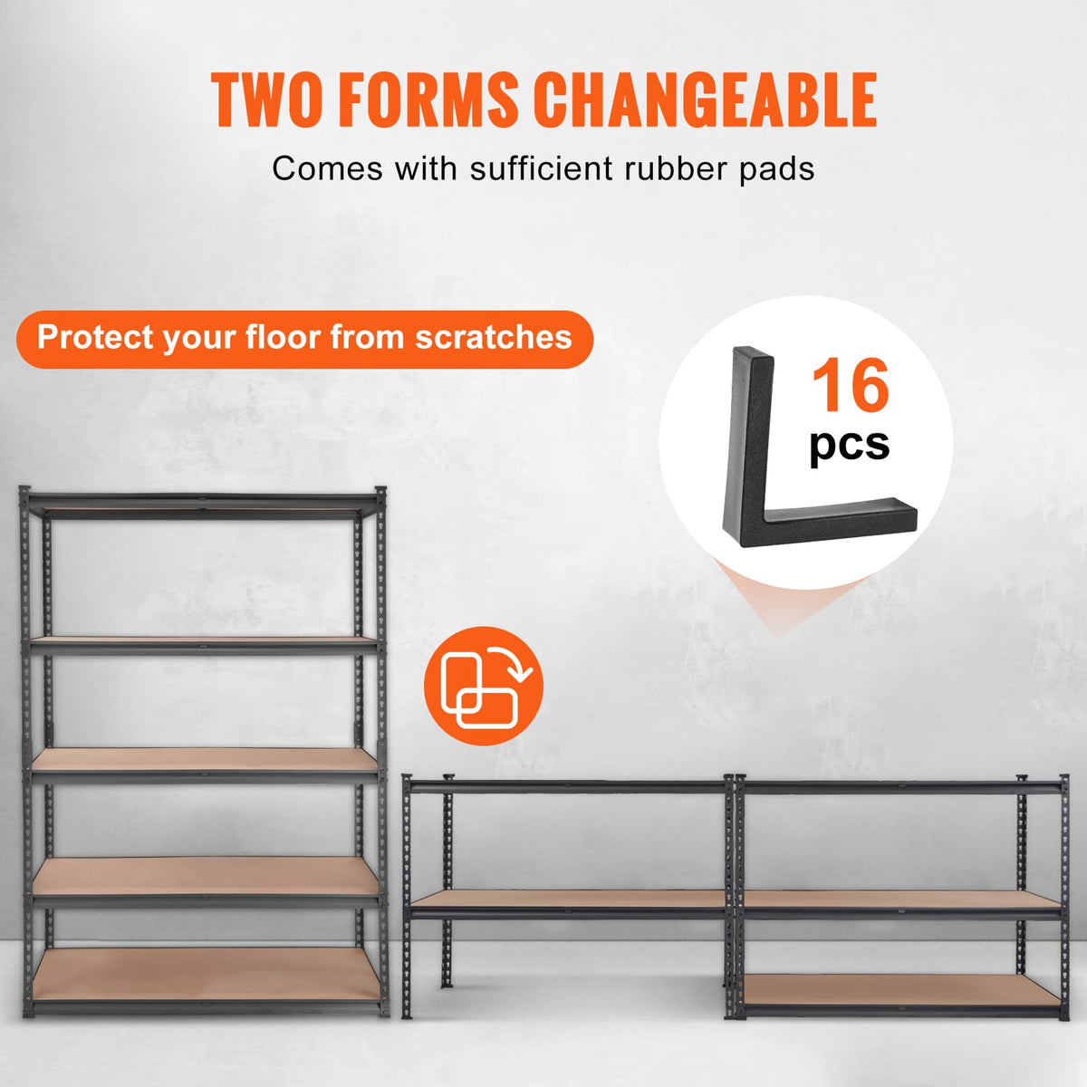VEVOR Storage Shelves 5-Tier Adjustable 2000 lbs 48"x18"x72" Shelving Unit