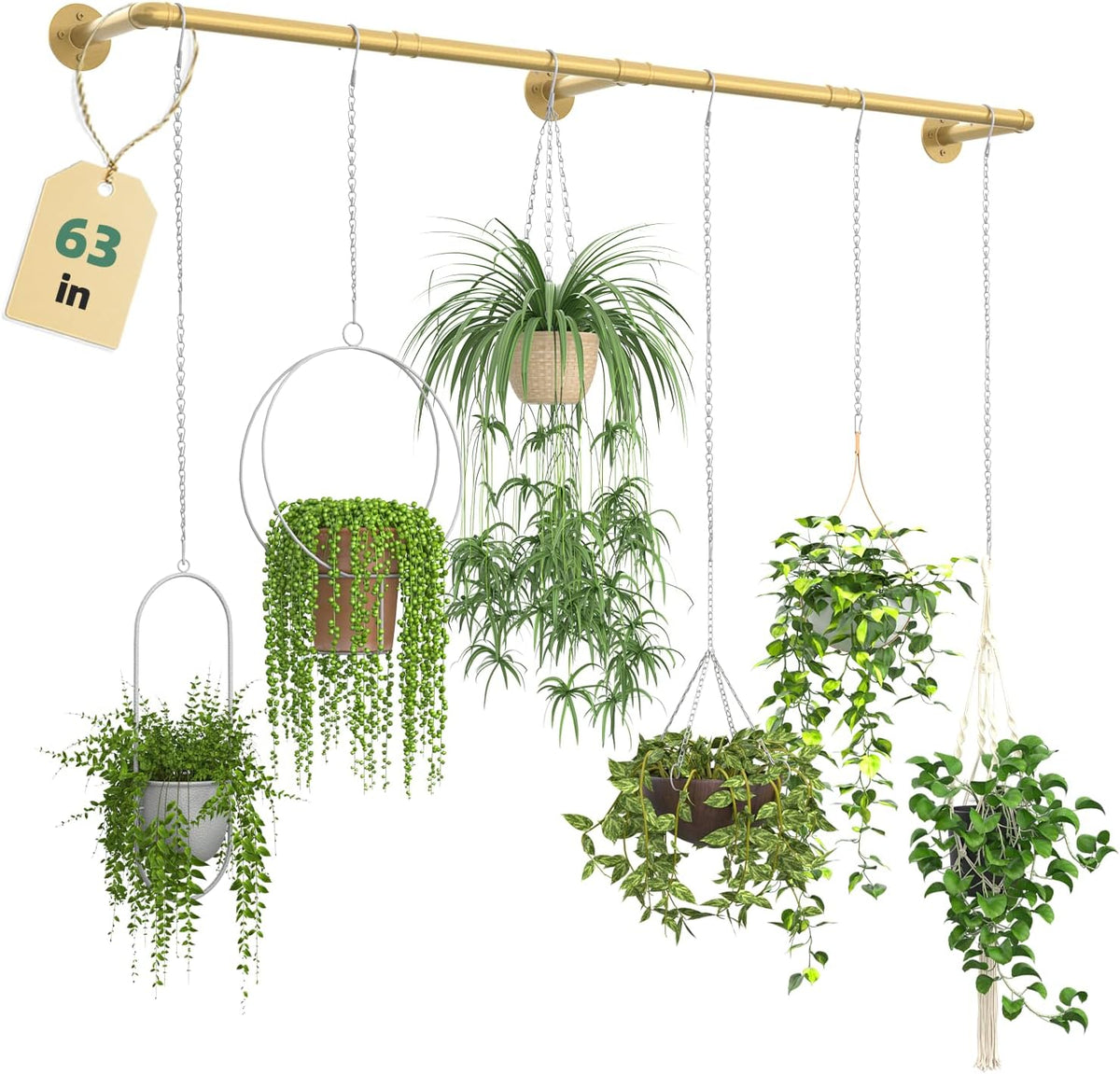 Plant Hanger Indoor Hanging Planters for Indoor Plants Hanging Plant Holder Window Plant Rod Gold