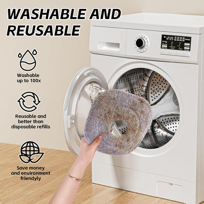 9 Inch Square Microfiber Mop Pad Refill Compatible with True & Tidy Mop System and Most 9 Inch
