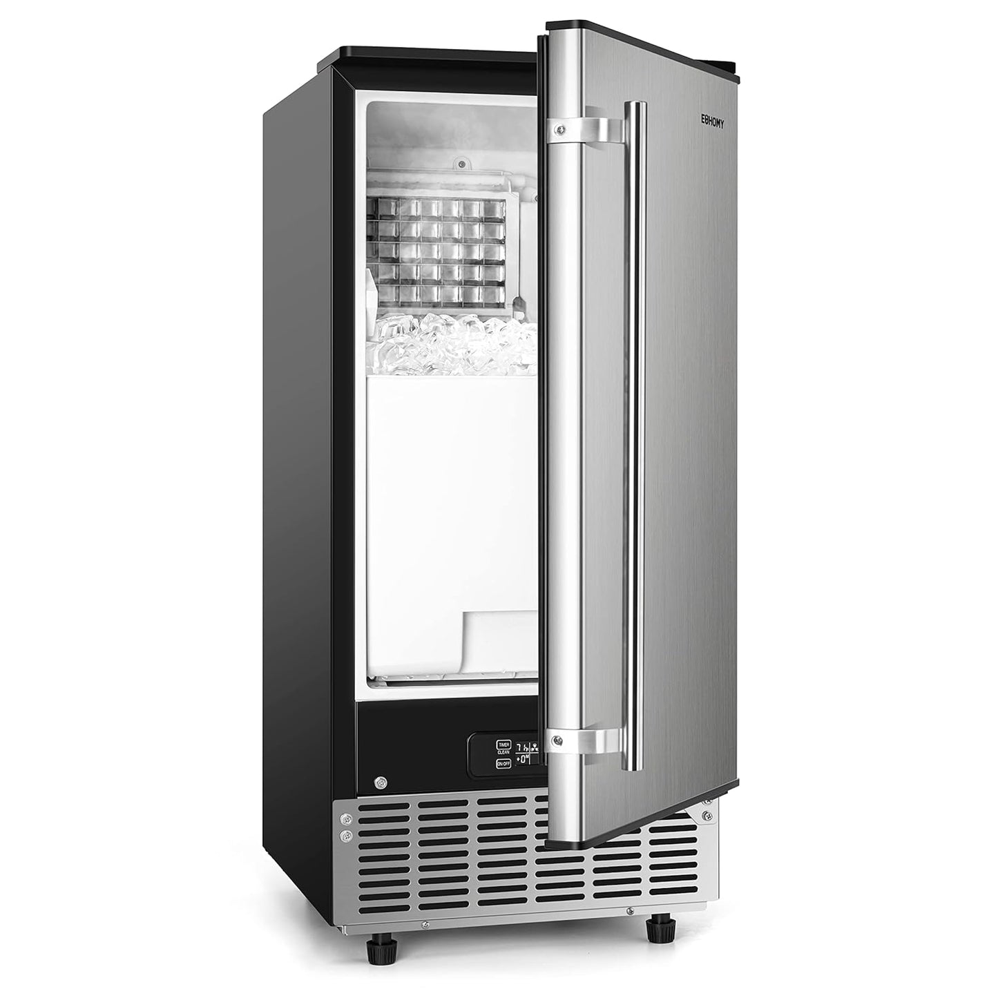 EUHOMY 15" W Commercial Under Counter Ice Maker Machine, 90 Lb/Day Auto-Cleaning & 24H Timer