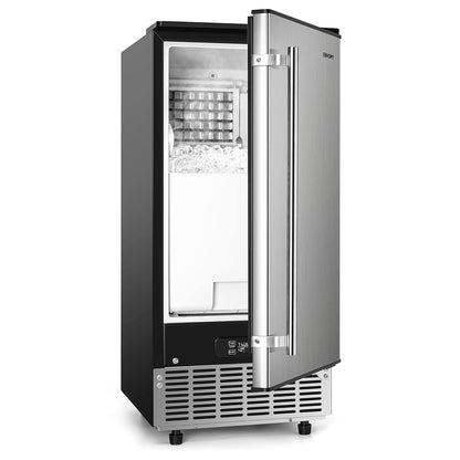 EUHOMY 15" W Commercial Under Counter Ice Maker Machine, 90 Lb/Day Auto-Cleaning & 24H Timer