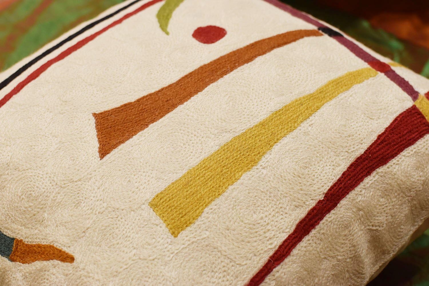 Kandinsky Contemporary Throw Pillow Cover - Cream | Modern Pillow Cases | Abstract Throw Pillows |