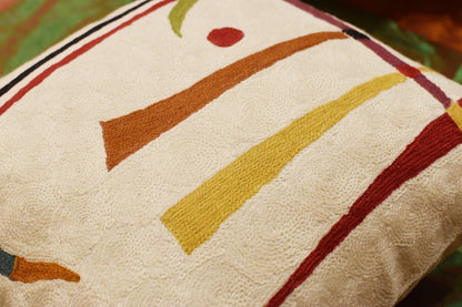 Kandinsky Contemporary Throw Pillow Cover - Cream | Modern Pillow Cases | Abstract Throw Pillows |