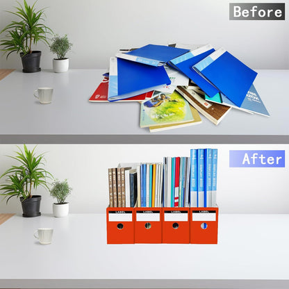 Cardboard Magazine Holder (24 Pack), Sturdy Book Bins for Classroom, Vertical File Folder