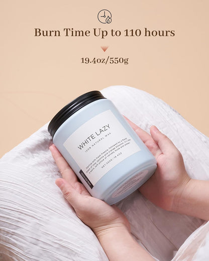 M&SENSE Spring Scented Candle, Jasmine Clean Cotton Soy Wax Large 19.4oz 110 Hour Long Lasting
