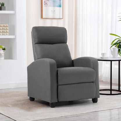 BestMassage | Recliner Chair | No Massage Function | Textile Grey | with Lumbar Support, Adjustable