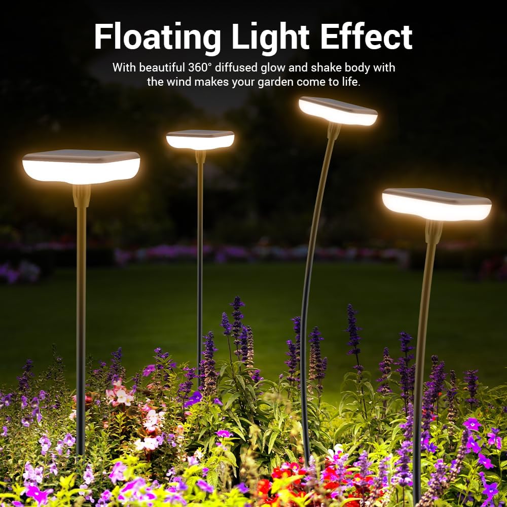 Solar Pathway Lights Outdoor 6 Pack Solar Powered Garden Lights 12H Long Lasting Auto On/Off Solar