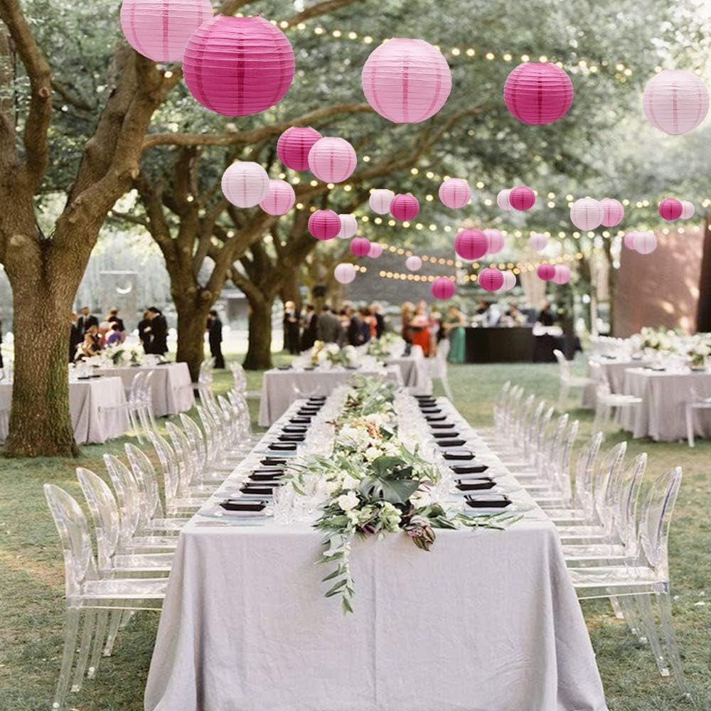 Round Chinese Paper Lanterns Decorative 15pcs Wedding Birthday Party Valentine's Day Baby Showers