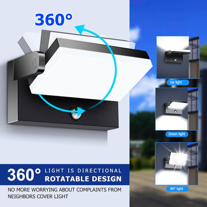 40W LED Wall Pack Lights Outdoor Motion Sensor,360 °Rotation 5000K 6000K 4000K Selectable Exterior