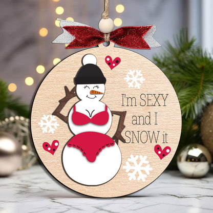 Funny Holiday Ornament 2025 – Wooden Christmas Tree Decoration for Adults - Exchange Funny