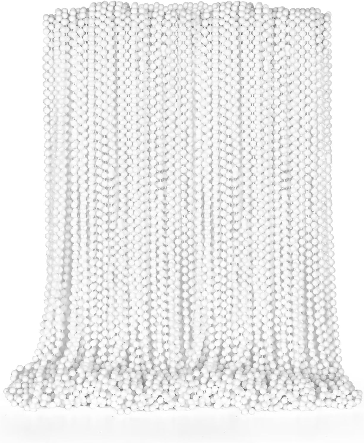 50PCS Bead Necklace, White Mardi Gras Bead Necklace Stuff Party Favors, 33" Mardi Gras Beads