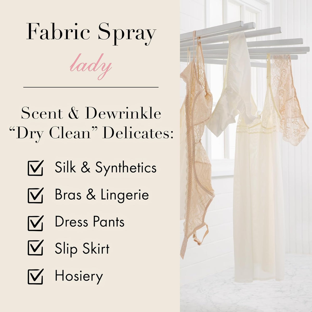 The Laundress Delicate Fabric Spray, Wrinkle Release Spray, Upholstery and Linen Spray, Silk &
