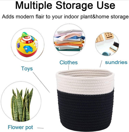 6.5 inch Planter Baskets for Indoor Planters Cotton Rope Flower Plant Pots Cover,Woven Storage