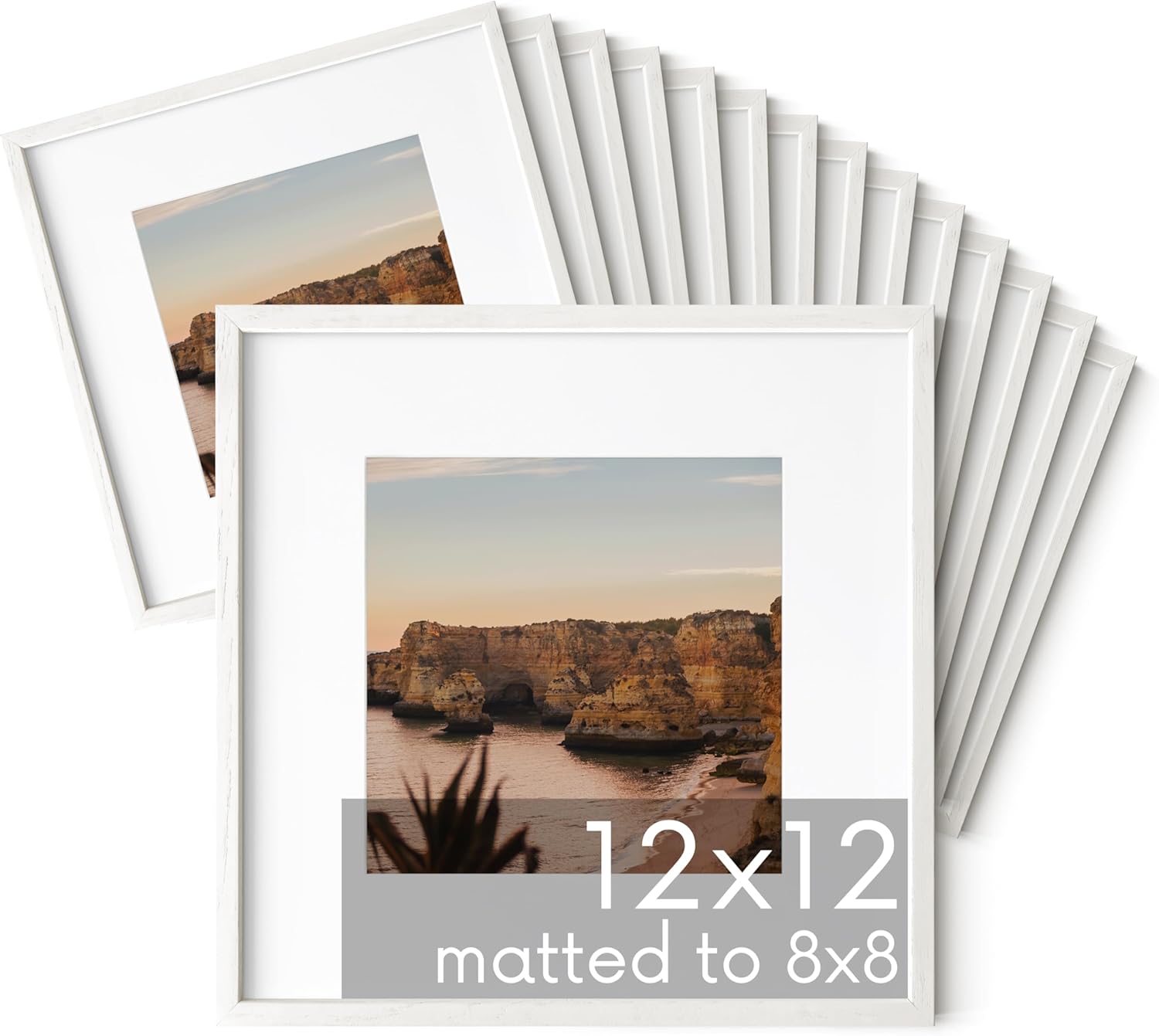 HAUS AND HUES Square Picture Frames 12 x 12 Set of 15 - Photo Gallery Wall Frame Set, Wood Frames