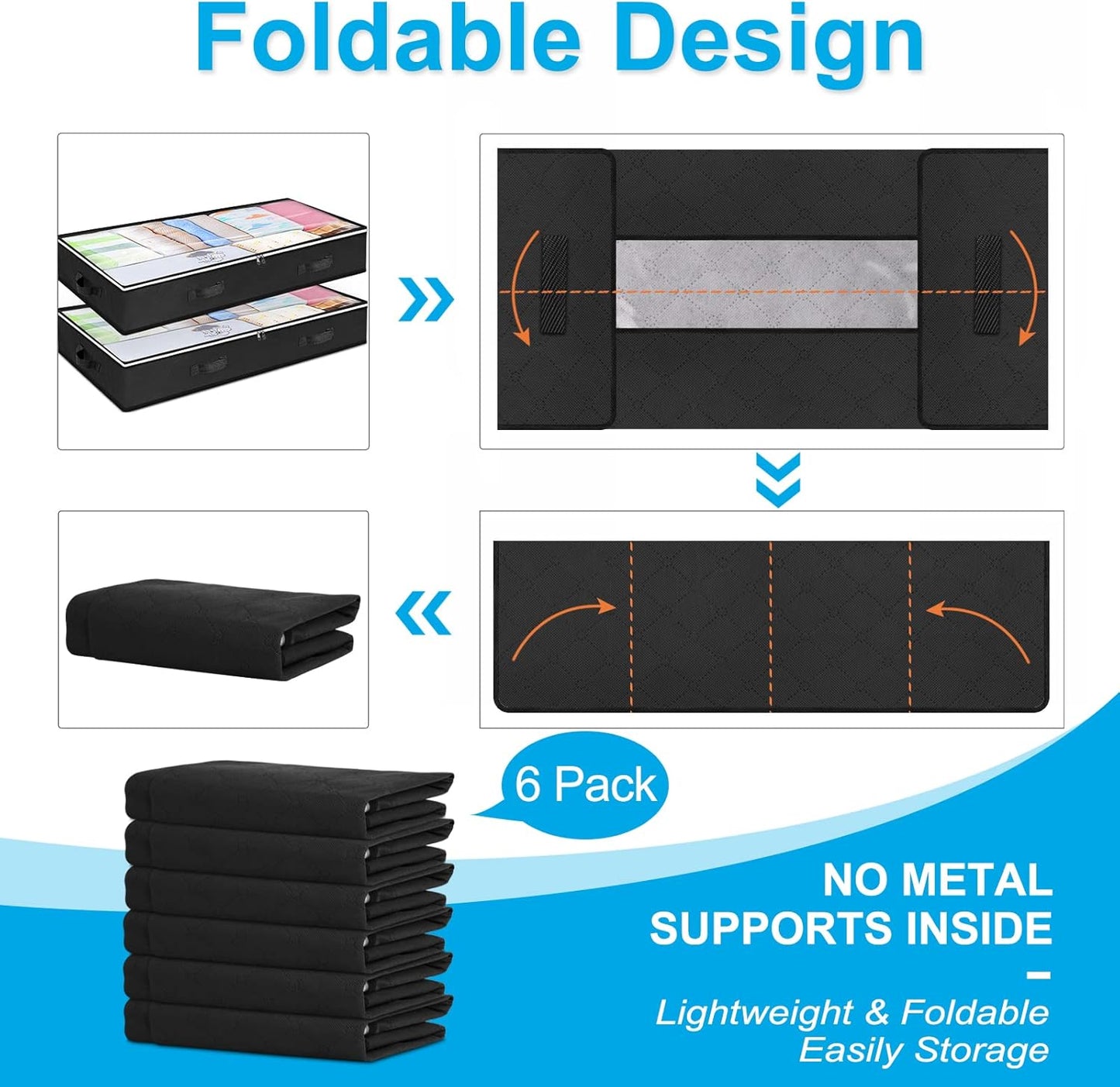 Budding Joy 90L Under Bed Storage Containers, Closet Organizers and Storage Bins, Foldable Underbed