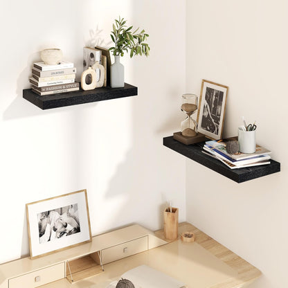 Fun Memories Black Floating Shelves 16 Inch Long, 8 Deep Floating Shelf Wall Mounted, 16 x 8 Inch