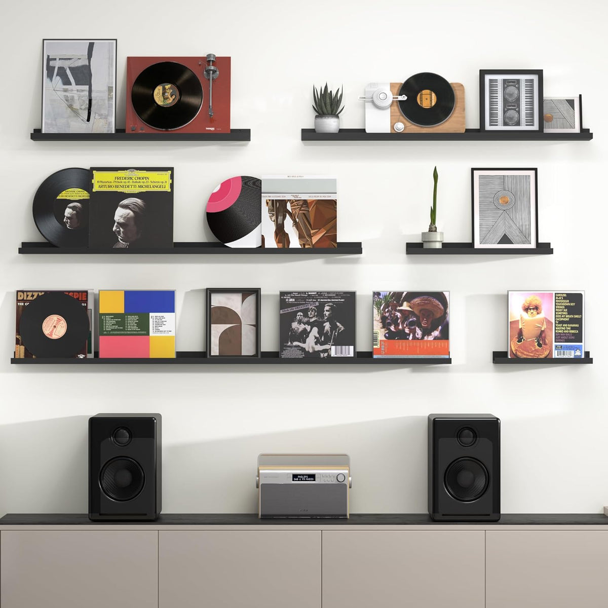 Heimlove Picture Ledge Shelf, Floating Shelves Set of 2, 36 Inches Picture Shelf for Wall with