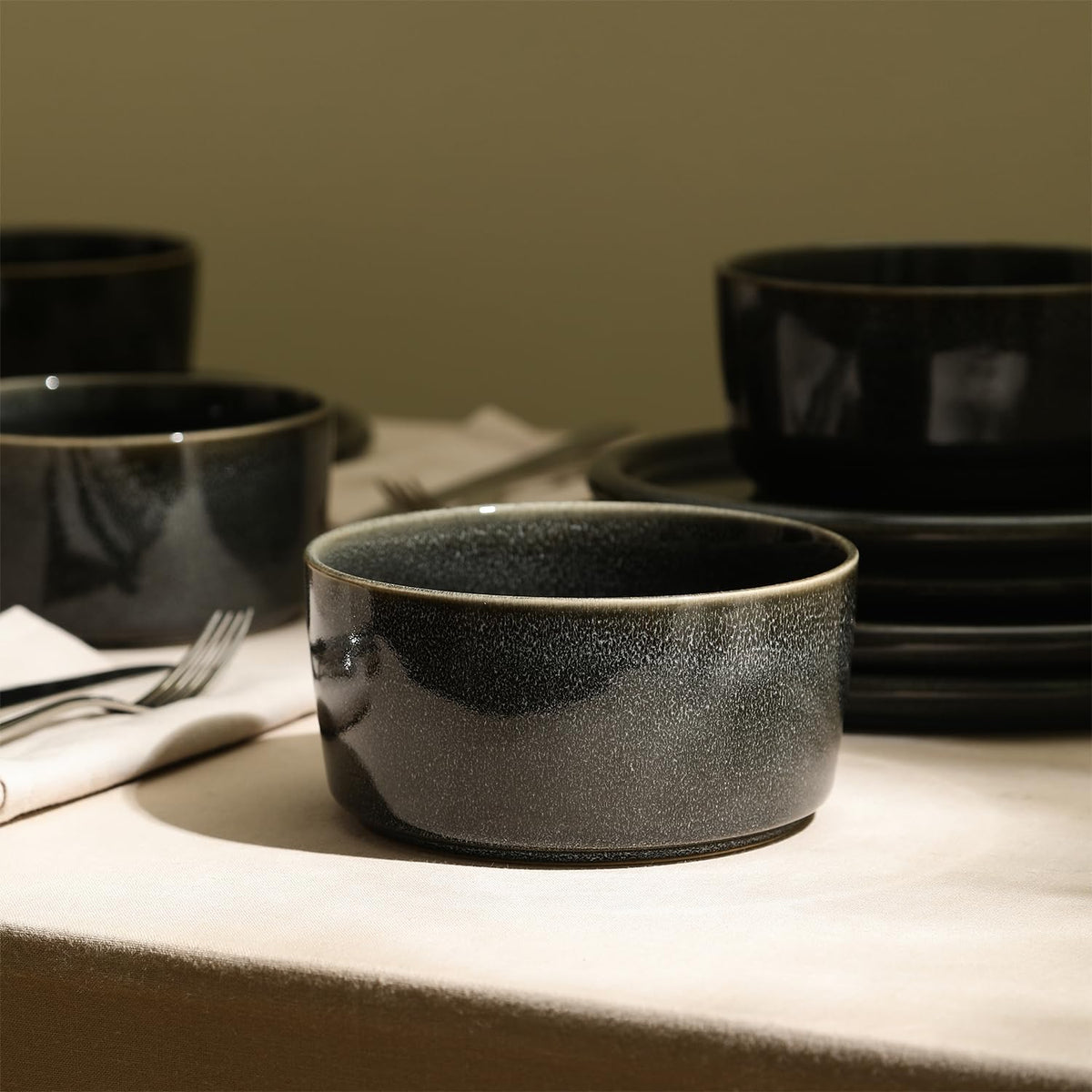 Stone Lain Eden 12-Piece Dinnerware Set Stoneware, Plates and Bowls Set, Dishwasher and Microwave
