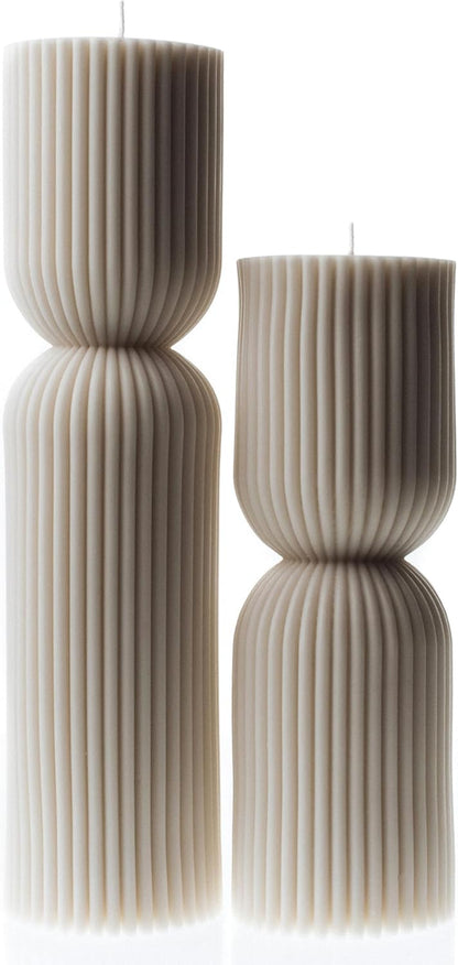 LAWA Hourglass Pillar Candle - Large Beautiful Handmade Pillar Scented Soy Wax Elegant Bubble