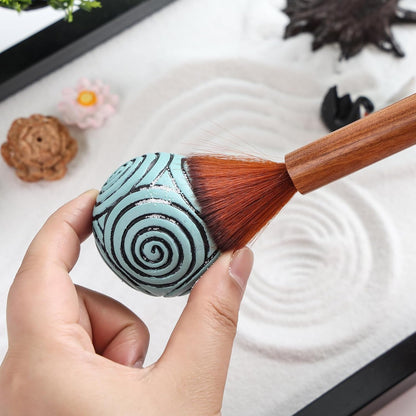 Zen Garden Kit for Desk Decor - Premium Beautiful Japanese Mini Zen Sand Garden Box Set for Home