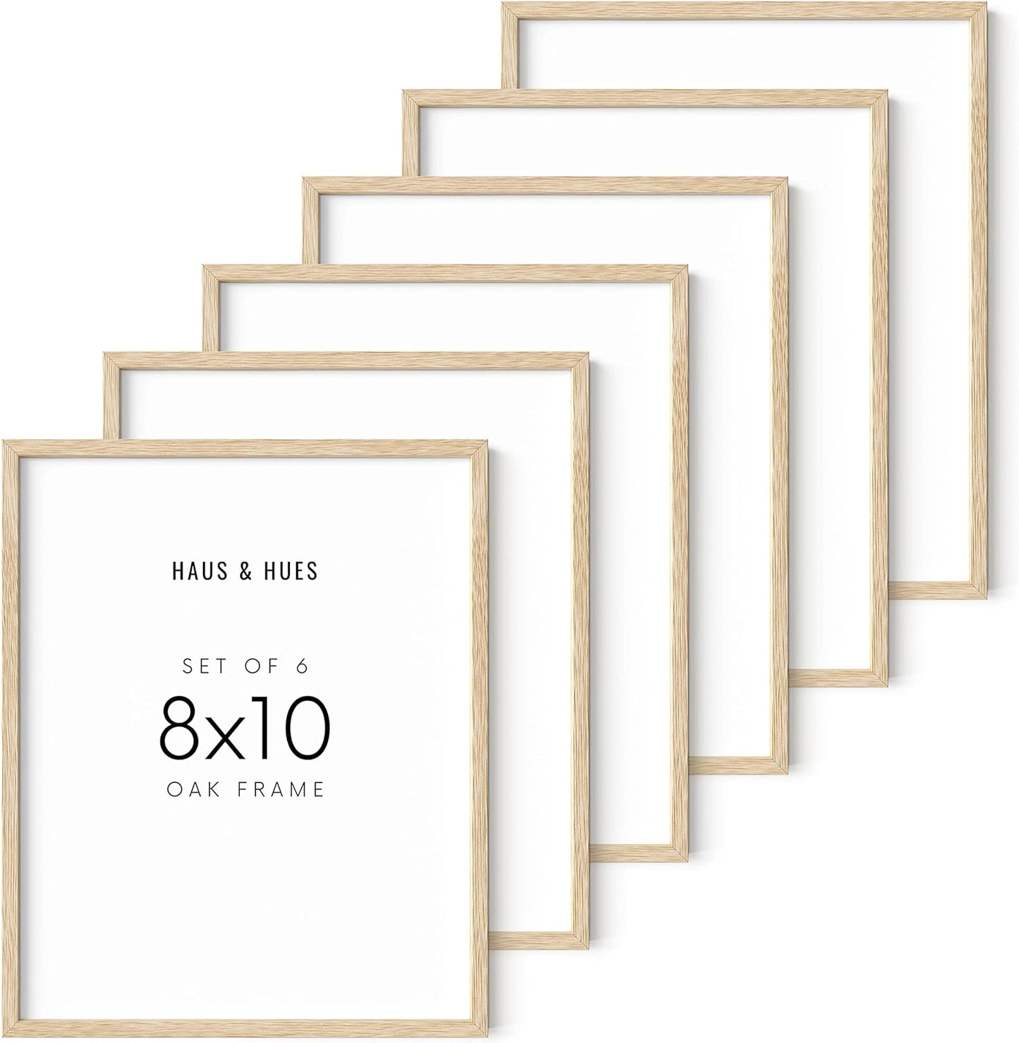 HAUS AND HUES 8x10 Frames Set of 6, Wood Picture Frames 8x10, 8x10 Picture Frame Set of 6, Wooden