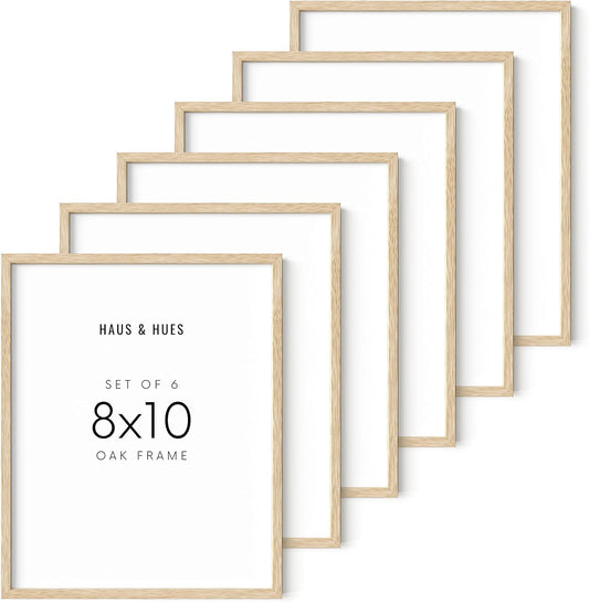 HAUS AND HUES 8x10 Frames Set of 6, Wood Picture Frames 8x10, 8x10 Picture Frame Set of 6, Wooden