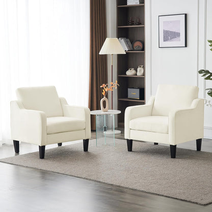 VINGLI Mid Century Modern Accent Chairs Set of 2, Comfy Armchair Chenille Sofa Upholstered Side