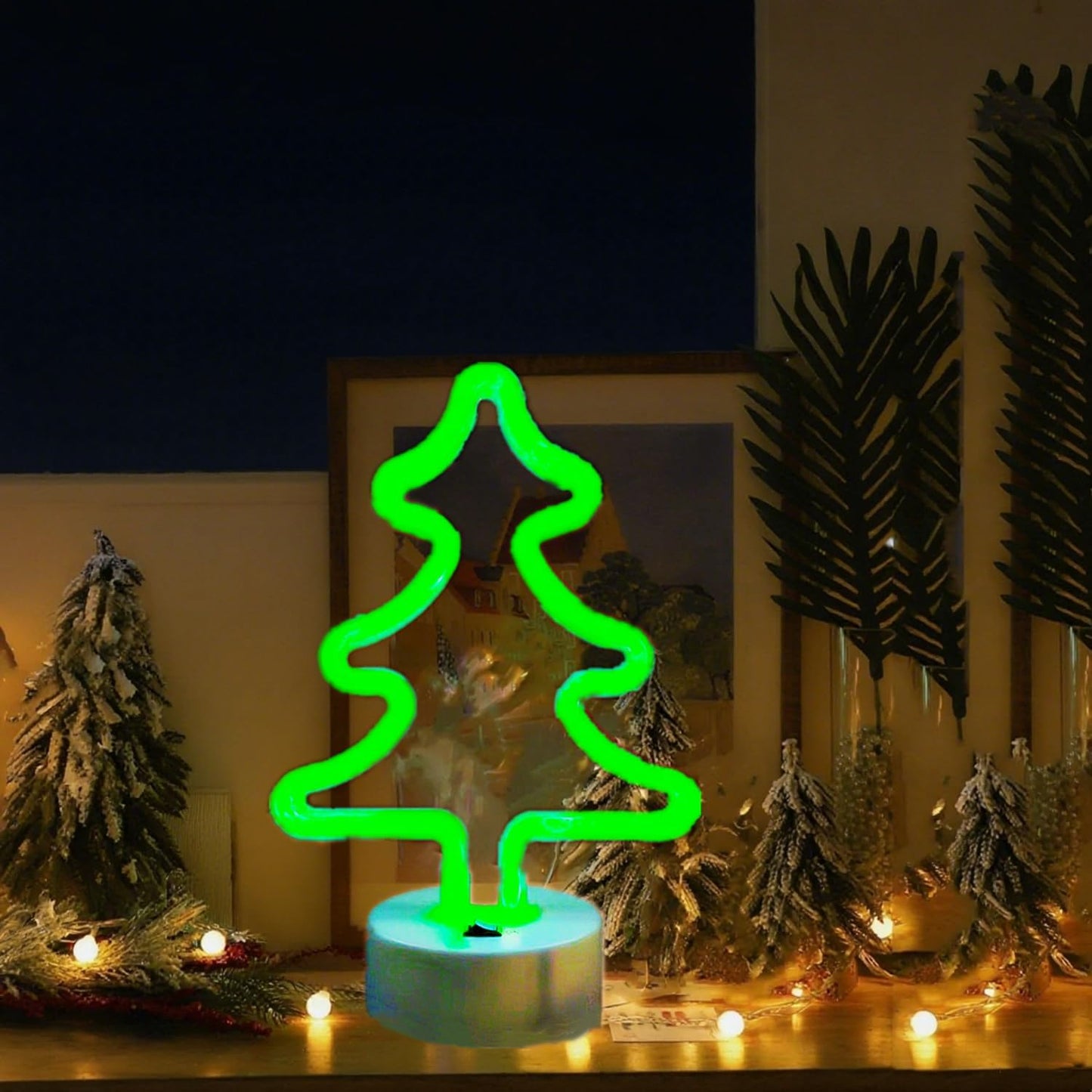 Christmas Tree Neon Light Signs for Bedroom Bedside Dorm Wall Decor,Neon Light up Christmas Decor