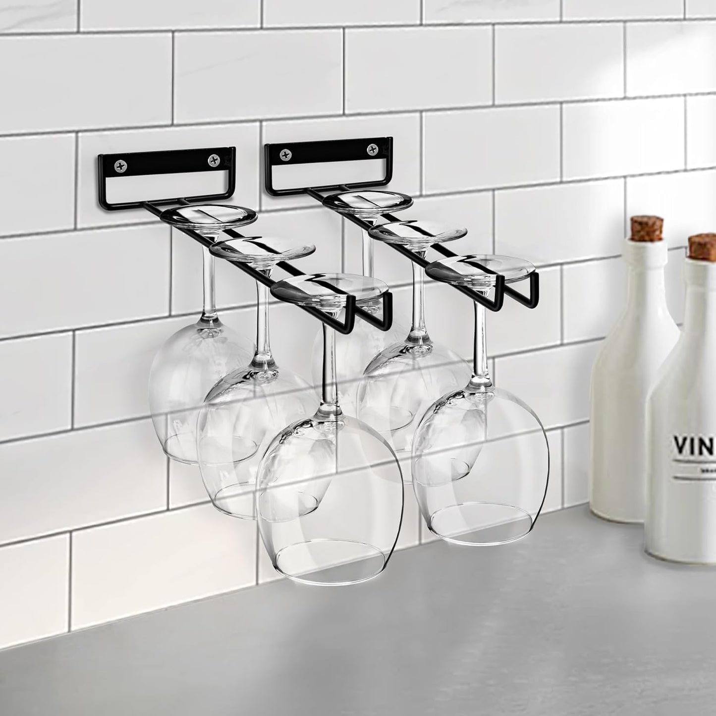 Sorbus Wine Glass Holder - 12 Inch Wall Mounted Wine Glass Rack for Under Cabinet Organization and