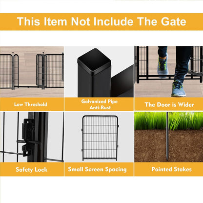 Doorless 48 in(H) Decorative Garden Fence and Borders, 12 Panels Total 26.6 Ft(L), Outdoor Dog