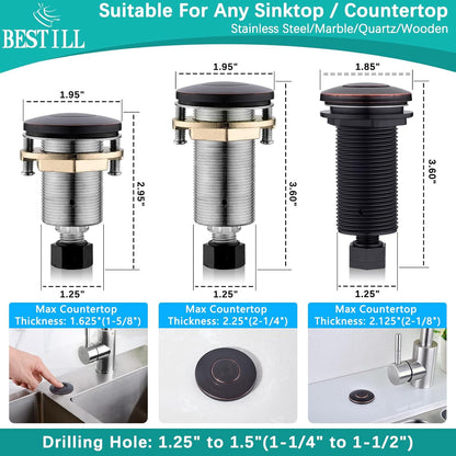 BESTILL Garbage Disposal Air Switch Kit-UL Listed, Cordless Sink Top Switch Button for Waste