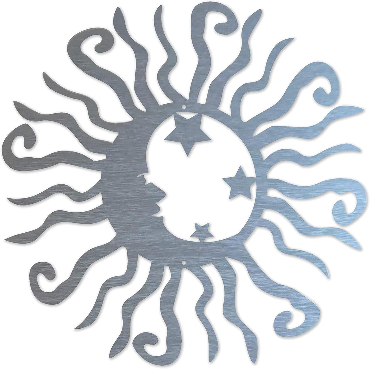 Riverside Designs Wacky Solar Moon Metal Wall Art Steel Outdoor Decor | Heavy-Duty and Waterproof |