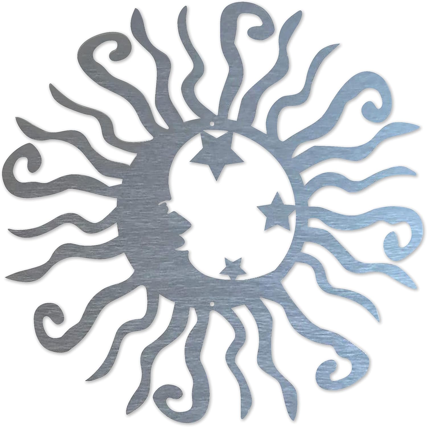 Riverside Designs Wacky Solar Moon Metal Wall Art Steel Outdoor Decor | Heavy-Duty and Waterproof |